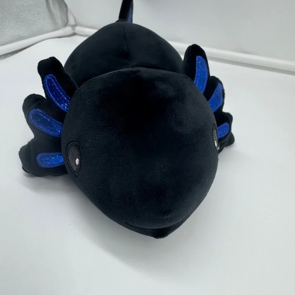 Fiesta Snugglies Black Axolotl Plush Blue Glitter Stuffed Animal A08166 10.5in